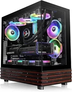Thermaltake View 270 Plus Ws Argb; Mid Tower; 3x120mm Lite Fans Included; 360mm Radiator Support; 420mm Gpu Clearance;Bottom Wood Trim; E-Atx/Atx/Matx/Mitx; 220mm Psu Clearance;Black; Ca-1y7-00m1wn-Ws