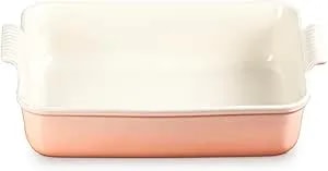 Le Creuset Stoneware Heritage Deep Rectangular Lasagna Dish, 6.75 Qt., Peche