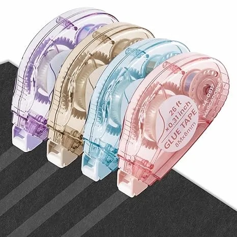 Marcadorus Glue Tape For Scrapbooking, Double Sided Tape Roller 106ft Total - 4-pack_26ft X 0.31in Tape Runner, Adhesive For Photos, Card Making, Paper Crafts, School, Journaling & Scrapbooking Supplies