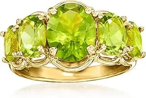 Ross-Simons 4.10 Ct. T.W. Peridot 5-Stone Ring In 18kt Gold Over Sterling