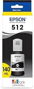 Epson 512 Ecotank Ink Ultra-High Capacity Bottle Black (t512020-S) Works With Et-7700, 7750