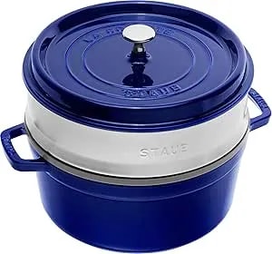 Staub Cocotte With Steamer Round 26cm Dark Blue
