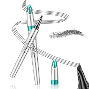 Eyebrow Pencils For Women - Eyebrow Gel With Microblading 4-Fork-Tip, Lift & Snatch Eyebrow Pen, Eyebrow Marker Long-Lasting Waterproof & Smudge-Proof Natural Hair Like Brows (Dark Gray)