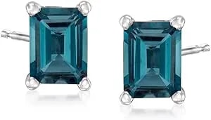 Ross-Simons 3.00 Ct. T.W. London Blue Topaz Stud Earrings In Sterling Silver