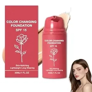 Korean Color Changing Foundation, Foundation For Mature Skin, Automatically Adjusts Makeup Application, Concealing Fine Lines And Wrinkles, Moisturizing And Hydrating, 30ml / 1.01 Fl Oz. (1 Bottle)