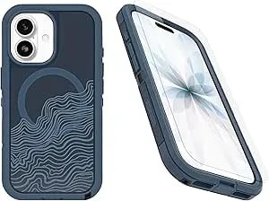 Otterbox Iphone 17 (Only) Bundle: Defender Series Xt Case & Screen Protector - Offgrid (Blue) - Snaps On Magsafe - Tough - Rugged & Durable