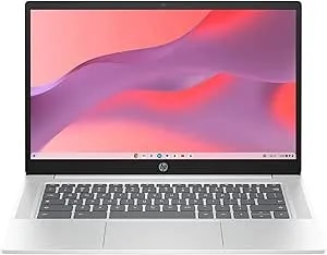 Hp 14 Inch Chromebook, Intel n200 Processor, 4gb Ram, 128gb Ssd, Glacier Silver