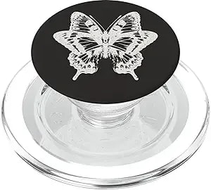 Popsockets Butterfly Phone Grip - B&W Sketched Butterfly Popsockets Popgrip For Magsafe