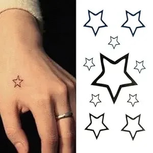 2 Sheets Star Temporary Tattoos For Adults, Hollow Star Fake Tattoo Stickers, Waterproof Long Lasting Body Art For Arm Wrist