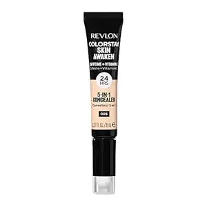 Revlon Colorstay Skin Awaken 5-In-1 Concealer, Lightweight, Creamy Longlasting Face Makeup With Caffeine & Vitamin C, For Imperfections, Dark Circles & Redness, 005 Fair, 0.27 Fl Oz
