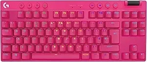 Logitech G Pro X Tkl Lightspeed Wireless Gaming Keyboard (Tactile)- Magenta - Lightspeed Wireless, Ultra-Portable Tenkeyless Design, Lightsync Rgb, Pbt Keycaps, Tactile Switches