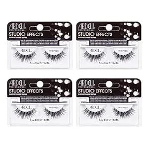 Ardell Studio Effects Wispies False Eyelashes - Custom-Layered Strip Wispy Lashes Design For Glamorous Eye Looks, 4 Pack