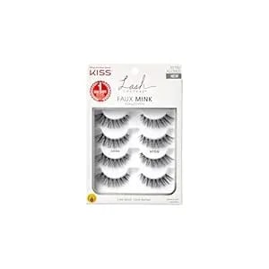 Kiss Lash Couture Faux Mink False Eyelashes Multipack, ‘Jubilee’, 10mm, Multiple Lengths, Reusable, Cruelty Free, Vegan, Exclusive Knot-Free Lash Band, 4 Pairs