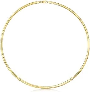 Ross-Simons Italian 4mm 18kt Gold Over Sterling Omega Necklace