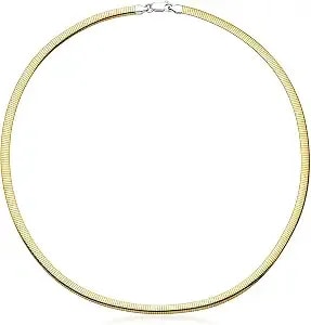 Ross-Simons Italian 4mm Silver And 14kt Gold-Plated Omega Necklace