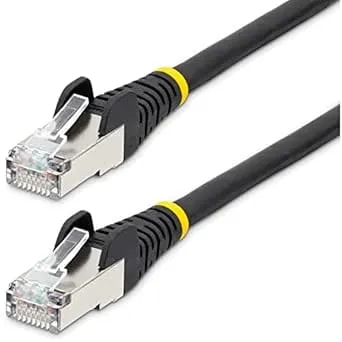 Startech.Com 25ft CAT6a Ethernet Cable - Low Smoke Zero Halogen (LSZH) - 10 Gigabit 500MHz 100W Poe RJ45 S/FTP Black Network Patch Cord Snagless W/Strain Relief (NLBK-25F-CAT6A-Patch)