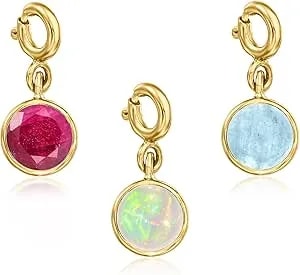 Ross-Simons September/Sapphire - Round Birthstone Charm In 18kt Gold Over Sterling