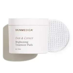 Skinmedica Even & Correct Brightening Treatment Pads For Face Exfoliating, 10% Glycolic Acid Pads That Are Retinol-Free, Alcohol-Free And Hydroquinone-Free, 60 Ct