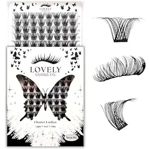 Tease Me Cluster Lashes, D Curl, 10-18mm Mixed Length - Individual Volume Extensions, Soft And Comfortable