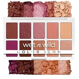 Wet N Wild Color Icon 10-Pan Eyeshadow Makeup Palette, Long Lasting, Shimmer, Metallic, Glittery, Matte, Rich Smooth Pigment, Cruelty Free - Pink Heart And Sol