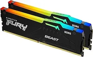 Kingston Fury Beast Rgb 64gb (2x32gb) 6400mt/S ddr5 cl32 Desktop Memory - Amd Expo - Kit Of 2 - kf564c32bbeak2-64