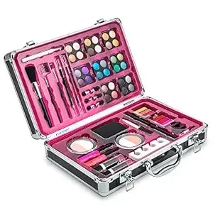 Vokai Makeup Kit Set - 32 Eye Shadows 6 Lip Glosses 2 Lip Gloss Wands 2 Lipsticks 1 Face Powder Duo 1 Blush Powder Duo 1 Mascara - Case With Carrying Handle