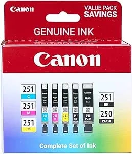 Canon PGI-250/ CLI-251 5 Color Amazon Pack
