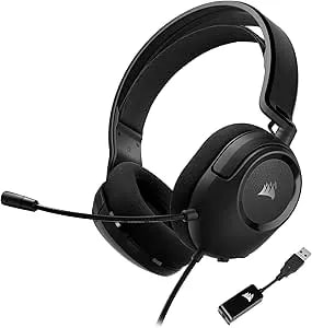 Corsair HS35 Surround v2 Multiplatform Wired Gaming Headset – Dolby 7.1 – Flexible Omni-Directional Microphone – Universal 3.5mm Connection – PC, Mac, PS5, PS4, Xbox, Nintendo Switch, Mobile – Carbon