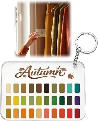 Seasonal Color Analysis Swatch Keychain, Clear Acrylic Palette For Wardrobe & Makeup, Portable 12-Subseason Styling Reference