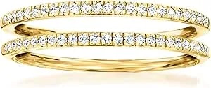 Ross-Simons 0.20 Ct. T.W. Diamond Jewelry Set: 2 Stackable Rings In 18kt Gold Over Sterling