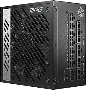 MSI MPG A1000G PCIE 5.1 & ATX 3.1 Gaming Power Supply - Full Modular - 80 Plus Gold Certified 1000W - 100% Japanese 105°C Capacitors - Compact Size - ATX PSU - 10 Year Warranty