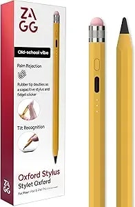 Zagg Oxford Stylus For Ipad Pro 11/13 m4 m5, Ipad Air 11/13 m2 m3 m4, Ipad 10/9/8/7/6th Gen/a16, Mini 6/5 a17 Pro—Pencil With Palm Rejection, Tilt Sensitivity, & Fidget Clicker