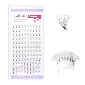 Fadlash Premade Fans Eyelash Extensions 10d 0.07 Volume Lash Fans D Curl 8-14mm Mixed Length Short Stem Handmade Volume Premade Lash Extensions Fans (10d-0.07-D-8-14mm)