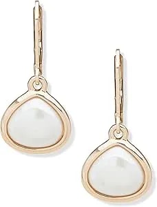 Anne Klein Gold And Pearl Lever-Back Earring Featuring Pearl Drop