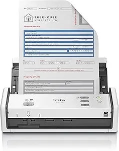 Brother Ads-1300 Compact Desktop Scanner - Scan Speeds Of Up To 30ppm - Single Pass Double-Sided Scanning (Renewed Premium)
