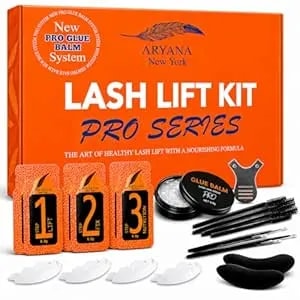 Aryana New York Lash Lift Kit With Glue Balm Pro – Professional Eyelash Perm Kit At Home, Diy Lash Lift For Beginners & Professionals, Long Lasting Semi-Permanent Curl, Salon Quality