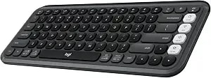 Logitech Pop Icon Keys Wireless Bluetooth Keyboard, Comfortable Typing, Programmable Keys, Easy-Switch Between Up To 3 Devices, For Laptop, Tablet, Pc – Graphite And White