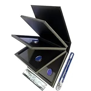Strong 4 Layers Empty Magnetic Palette Book Palette+1pcs Makeup Depotting Spatula+50pcs Round Metal Stickers+50pcs Square Metal Stickers