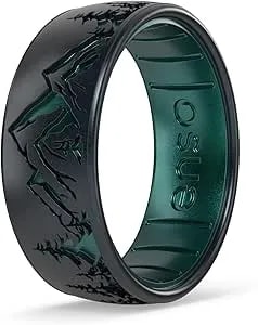 Enso Rings Etched Classic Silicone Rings - Etched Nature Collection - Comfortable And Flexible Design