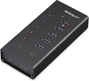 Startech.Com 7 Port USB C Hub - USB Type-C To 2x USB-C/5x USB-A - Commercial Metal USB 3.0 - Superspeed USB 3.0 (5Gbps) - BC 1.2 Fast Charge - 5 X Usb-A, 2 X Usb-C (HB30C5A2CST)