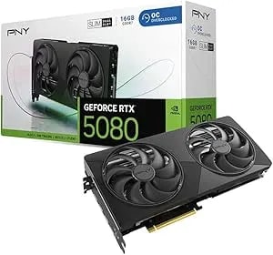 Pny Nvidia Geforce Rtx™ 5080 Slim Dual-Fan, Dual-Slot Oc Graphics Card (16gb gddr7, Sff-Ready, 256-Bit, Boost Speed: 2730 Mhz, Pcie® 5.0, Hdmi®/Dp 2.1, Nvidia Blackwell Architecture, Dlss 4.5)