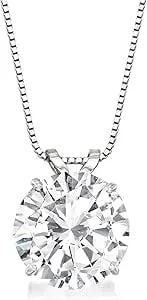 Ross-Simons 4.00 Carat Cz Solitaire Necklace In 14kt White Gold
