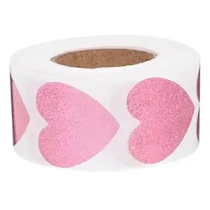 Kallory 500pcs Tanning Stickers Heart Label Stickers For Tanning Heart Sticker For Love Seal Sun Tan Post Pvc Purple -Shaped