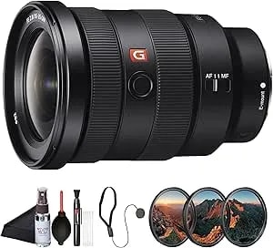 Sony Fe 16–35mm f2.8 Gm Wide-Angle Zoom Lens (sel1635gm) Full-Frame G Master Optics, Constant f2.8 Aperture - Filter Kit, Cap Keeper, Cleaning Kit, And More