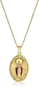 Ross-Simons 14kt Yellow Gold Miraculous Medal Pendant Necklace With Multicolored Enamel