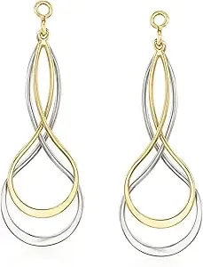 Ross-Simons Sterling Silver And 14kt Yellow Gold Earring Jackets