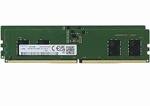 Samsung 16GB (2x8GB) DDR5 5600MHz PC5-44800 CL46 Udimm 1Rx16 Single Rank 1.1V Non-ECC DIMM 288-Pin Desktop Computer RAM Memory
