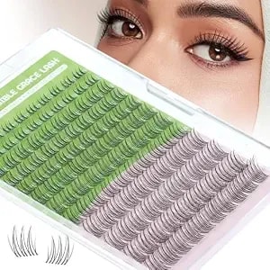 Keyyou Natural Lash Clusters,Aurora Wispy Lashes,Seamless Mascara Look - Untra-Thin 0.03mm Clear Band,Beginner-Friendly,Poke-Free Comfort,Featherlight Fibers,Daily Attendance,Eyelash Clusters,8-16mm