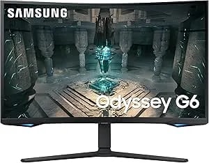 Samsung 27" Odyssey QHD G65B Curved Gaming Monitor, 240Hz, 1ms (GTG), HDR 600, Gaming Hub, 1000R, AMD Freesync Premium Pro, LS27BG652ENXGO