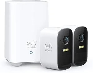 Eufy Security, Eufycam 2C 2-Cam Kit, Security Camera Wireless Outdoor, Home Security System, Homekit Compatibility, 1080p HD, IP67, Night Vision, Motion Only Alert, No Monthly Fee
